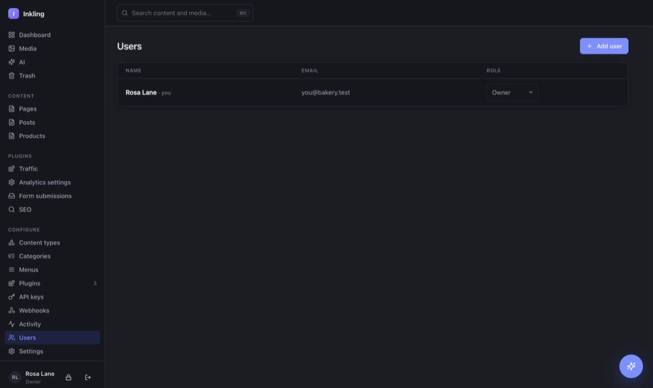 The adding colleagues screen in Inkling
